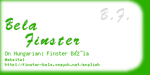 bela finster business card